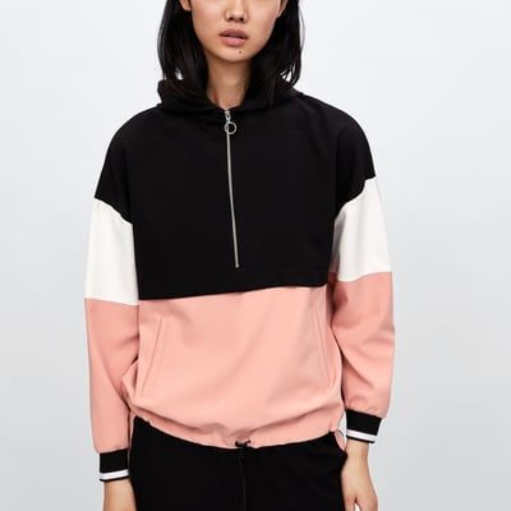 Zara Basic Hooded Jacket With Pouch